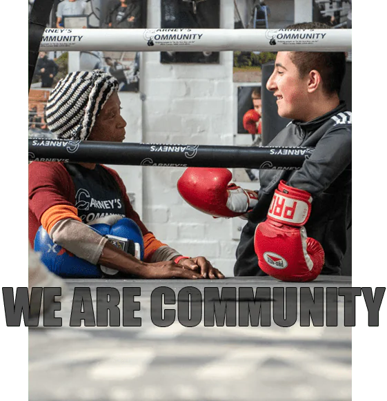 Young people boxing training at Carney’s Community London